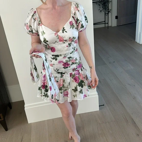 Love Shack Fancy Floral Puff Sleeve Dress - Picture 4 of 5